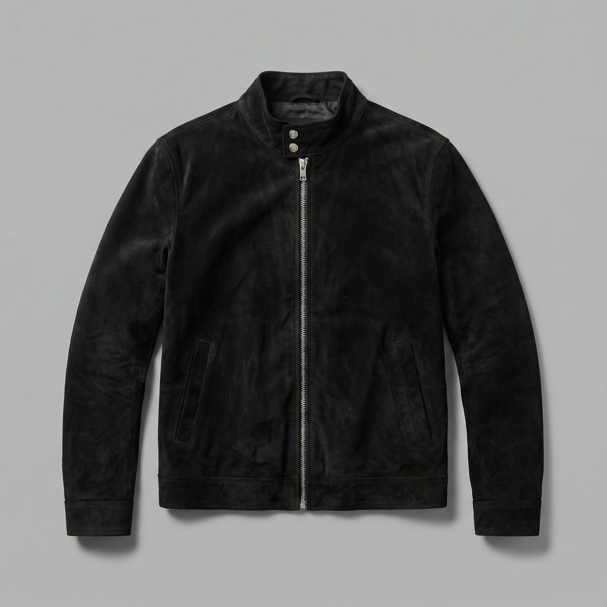 Black Goatskin Suede Jacket