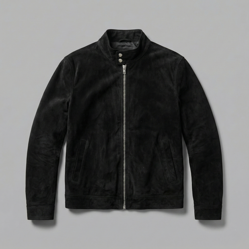 Black Goatskin Suede Jacket