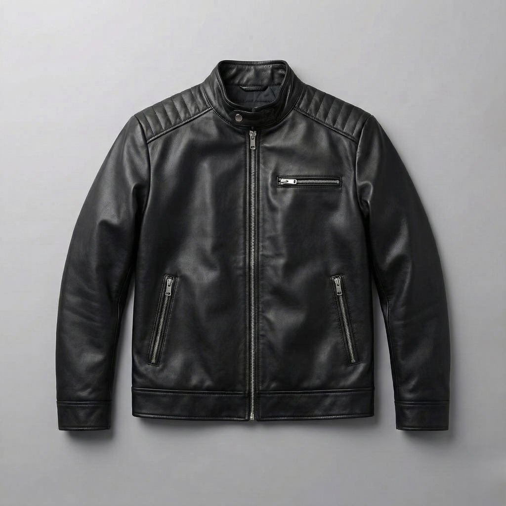 Klaev Black Lambskin Leather Jacket: premium men's leather jacket online in Pakistan