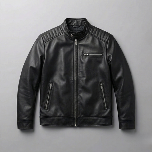 Klaev Black Lambskin Leather Jacket: premium men's leather jacket online in Pakistan