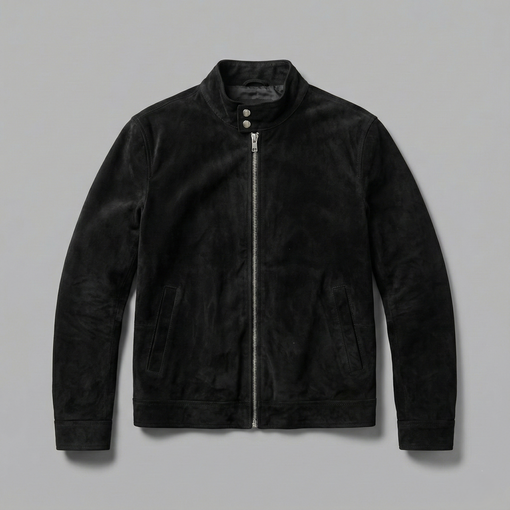 Klaev Black Goatskin Suede Jacket: premium men's suede jacket online in Pakistan